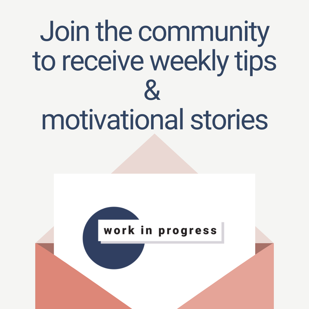 Work In Progress newsletter signup graphic